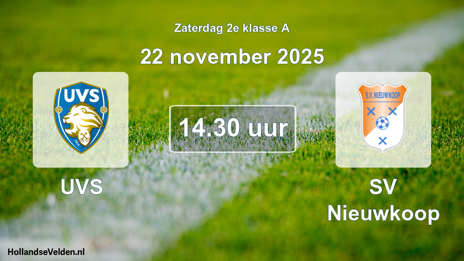 Scheduled Match: UVS - SV Nieuwkoop (22 November 2025)