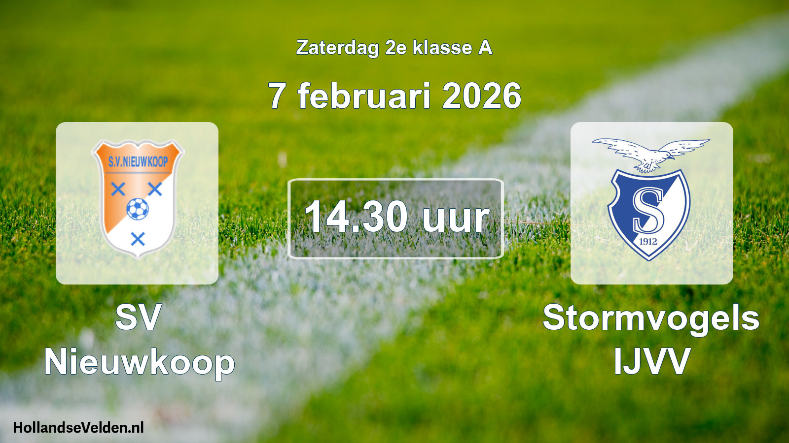 Geplande wedstrijd: SV Nieuwkoop - Stormvogels IJVV (7 februari 2026)