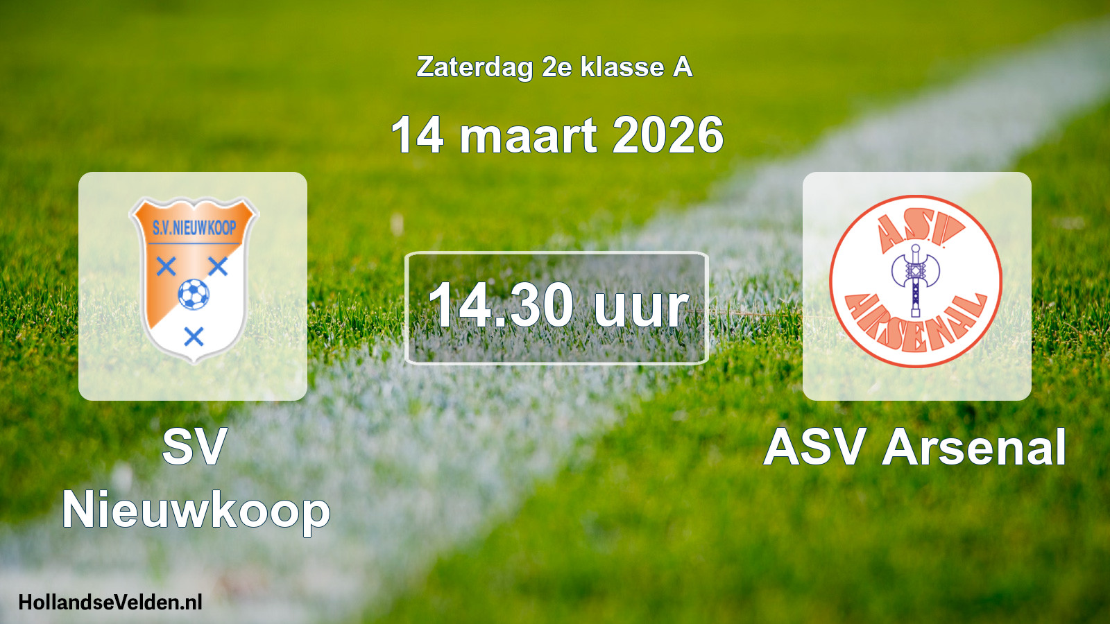 Scheduled Match: SV Nieuwkoop - ASV Arsenal (14 March 2026)
