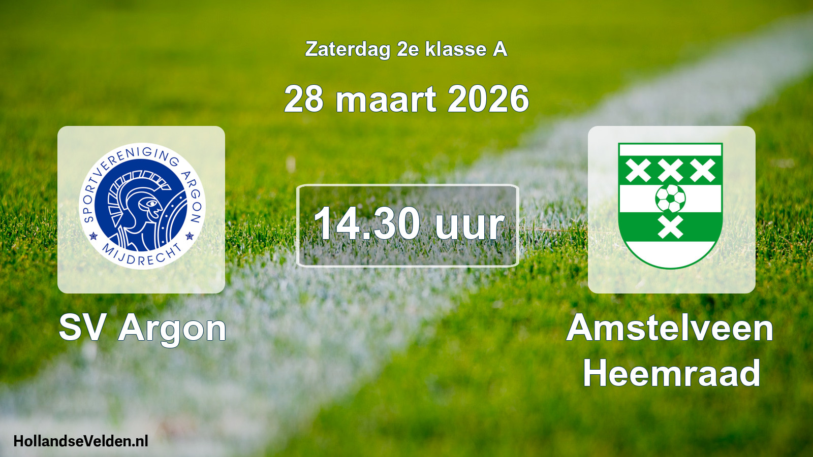 Scheduled Match: SV Argon - Amstelveen Heemraad (28 March 2026)