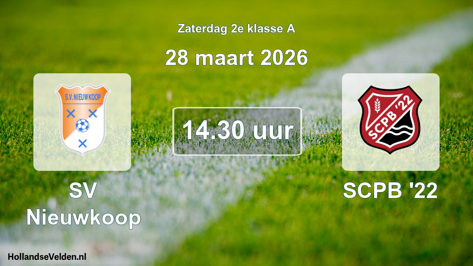 Scheduled Match: SV Nieuwkoop - SCPB '22 (28 March 2026)