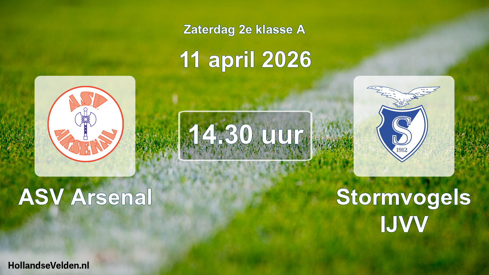 Scheduled Match: ASV Arsenal - Stormvogels IJVV (11 April 2026)