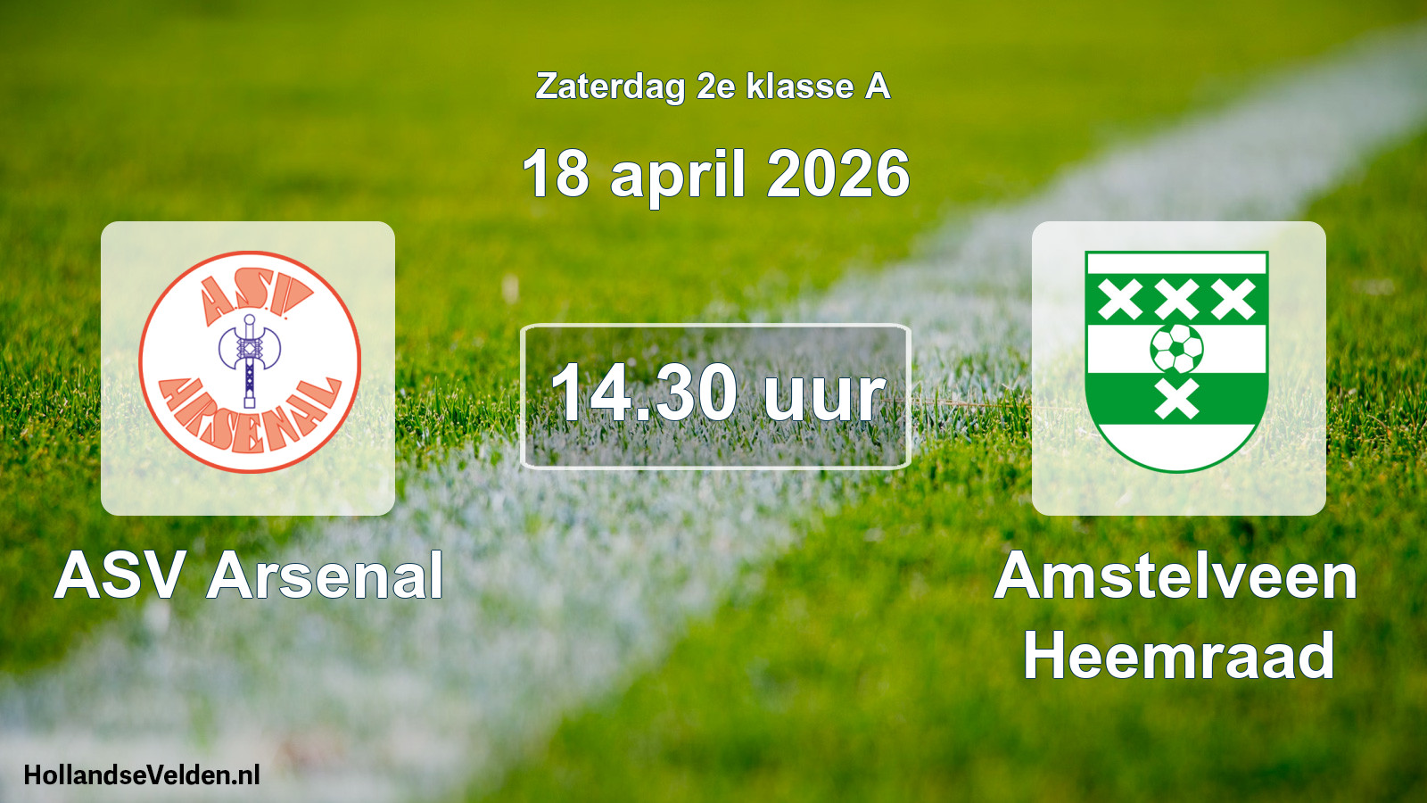 Scheduled Match: ASV Arsenal - Amstelveen Heemraad (18 April 2026)
