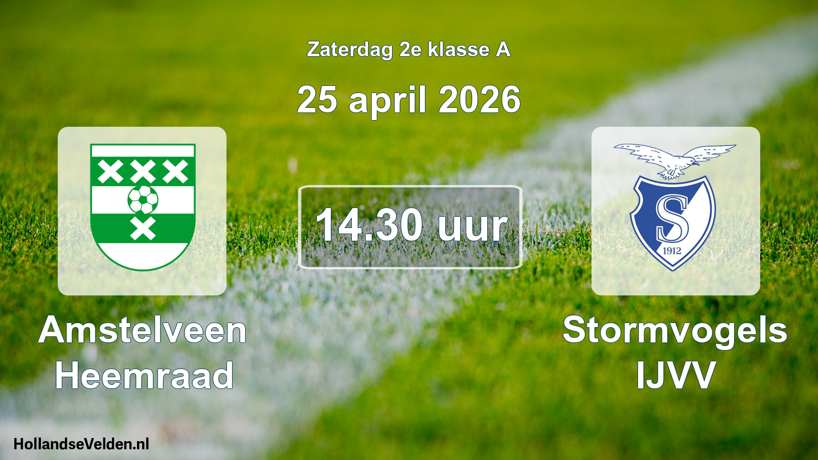 Scheduled Match: Amstelveen Heemraad - Stormvogels IJVV (25 April 2026)