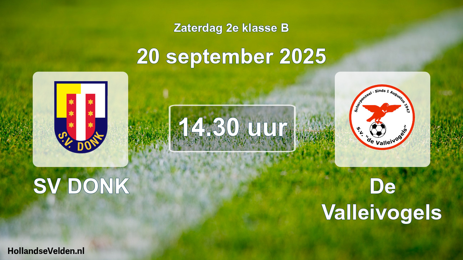 Geplande wedstrijd: SV DONK - De Valleivogels (20 september 2025)
