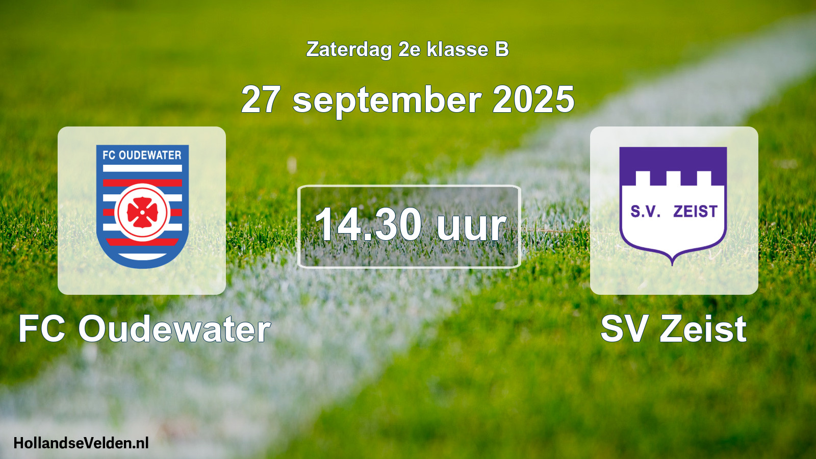Geplande wedstrijd: FC Oudewater - SV Zeist (27 september 2025)
