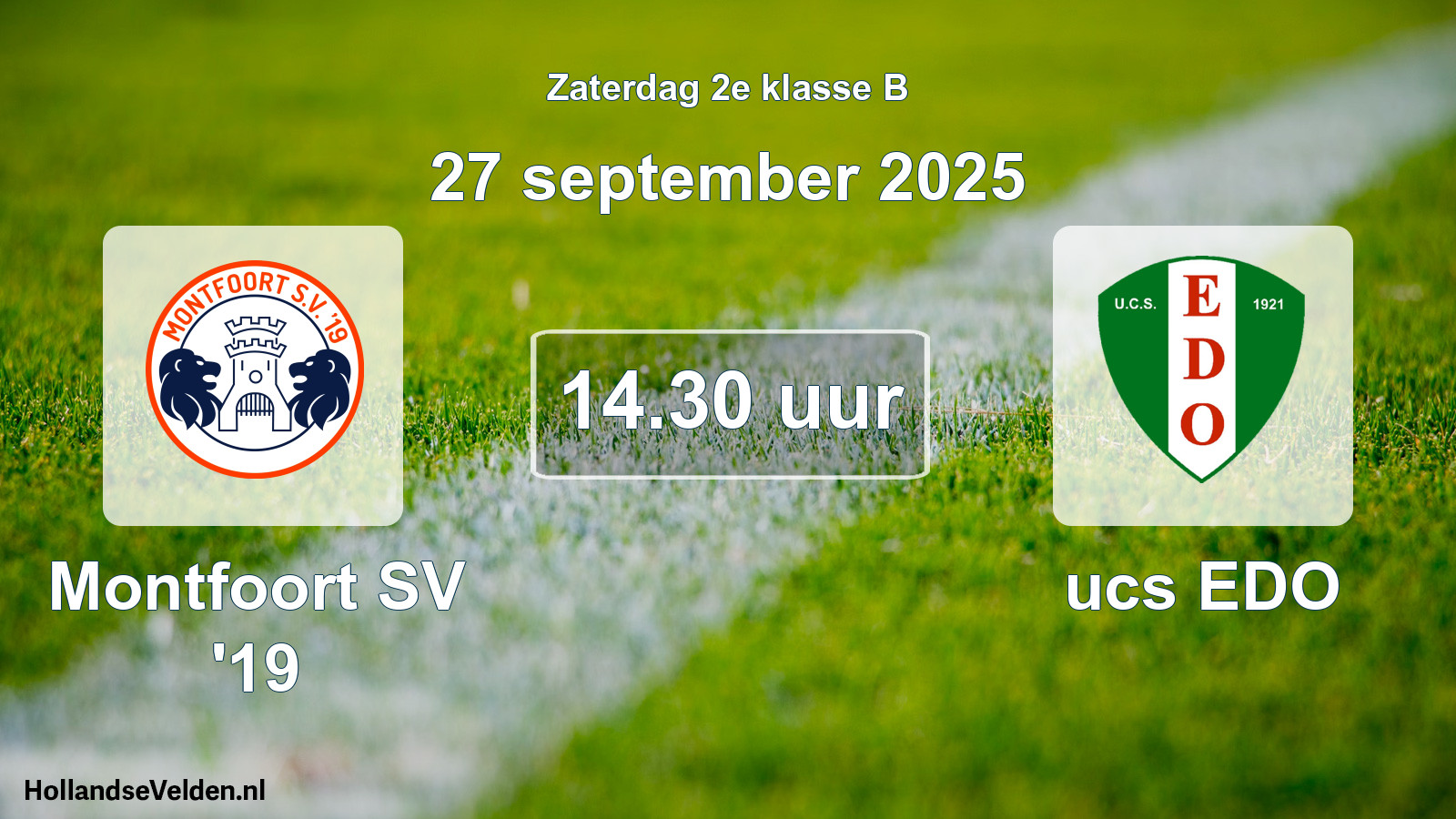 Scheduled Match: Montfoort SV '19 - ucs EDO (27 September 2025)