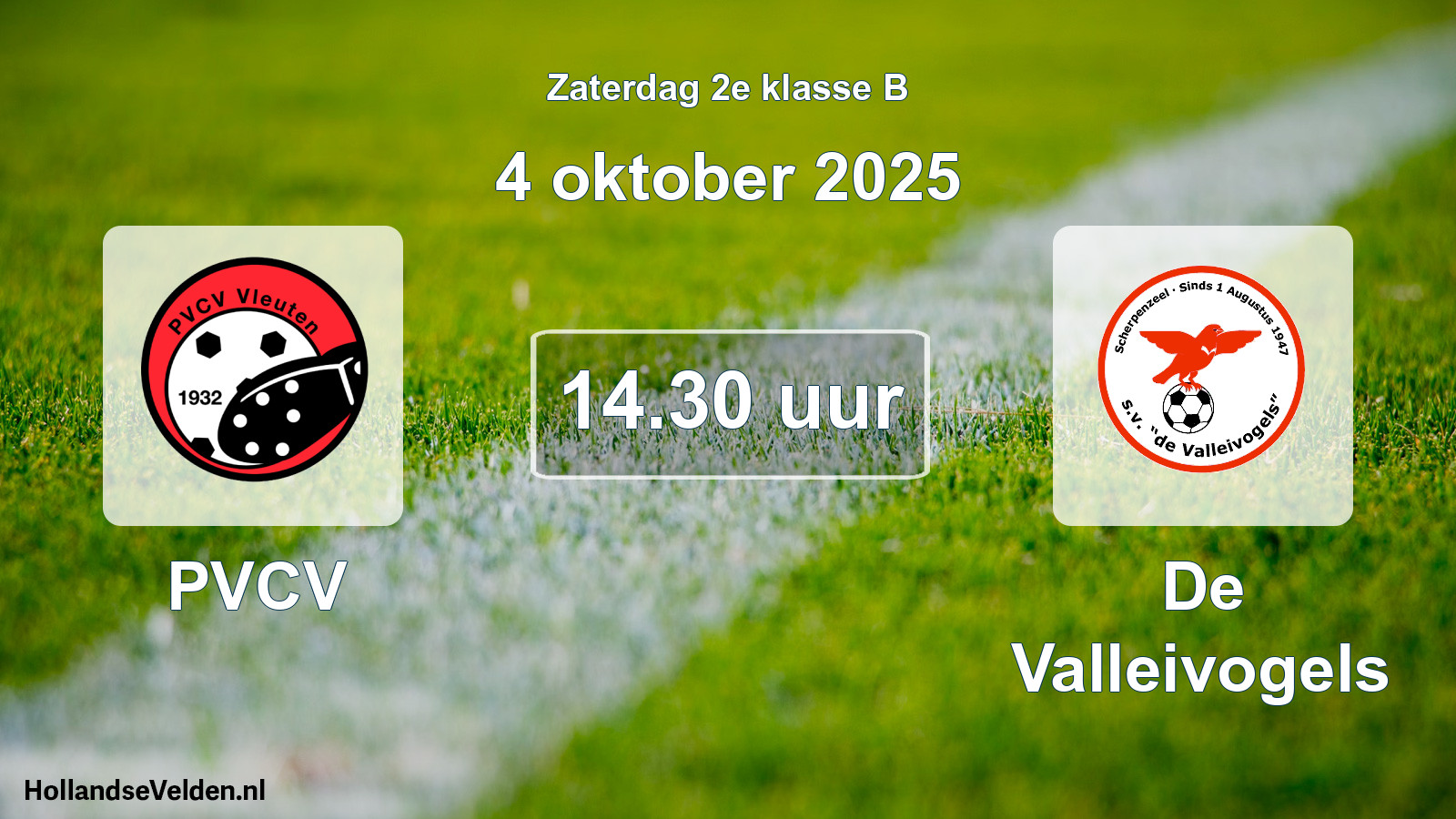 Geplande wedstrijd: PVCV - De Valleivogels (4 oktober 2025)