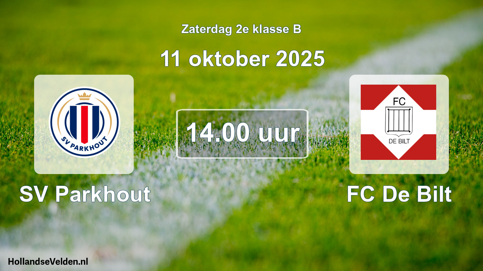 Geplande wedstrijd: SV Parkhout - FC De Bilt (11 oktober 2025)