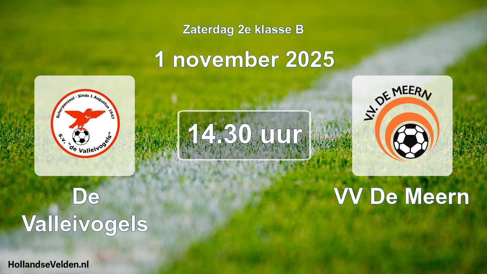 Geplande wedstrijd: De Valleivogels - VV De Meern (1 november 2025)