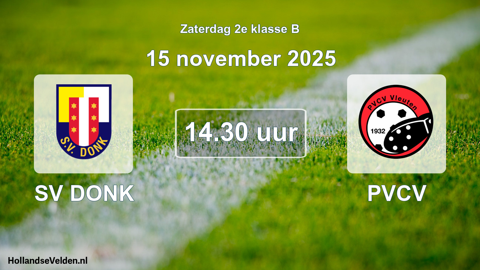 Geplande wedstrijd: SV DONK - PVCV (15 november 2025)