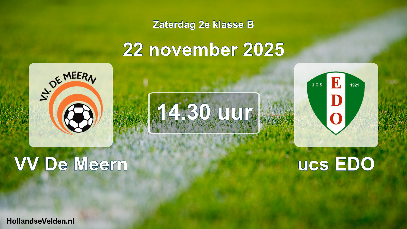 Geplande wedstrijd: VV De Meern - ucs EDO (22 november 2025)