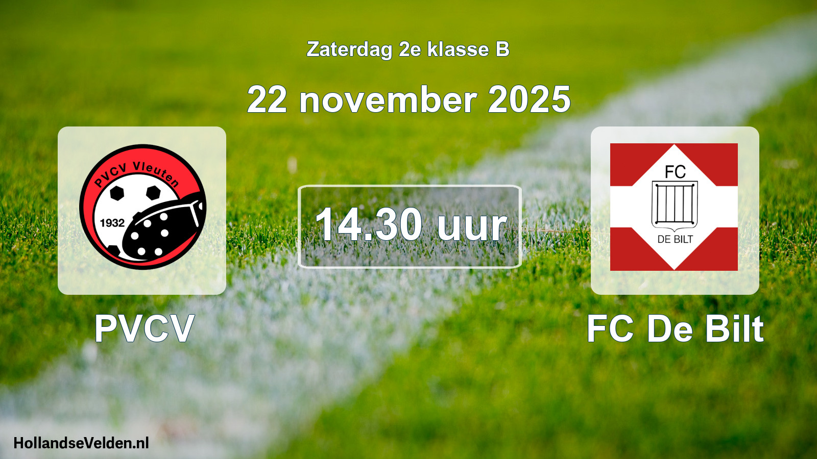 Scheduled Match: PVCV - FC De Bilt (22 November 2025)