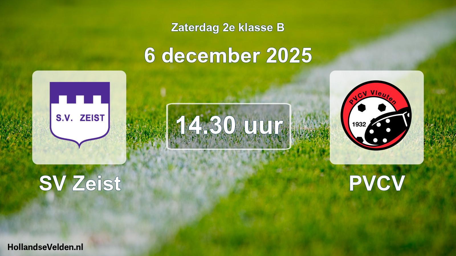 Geplande wedstrijd: SV Zeist - PVCV (6 december 2025)