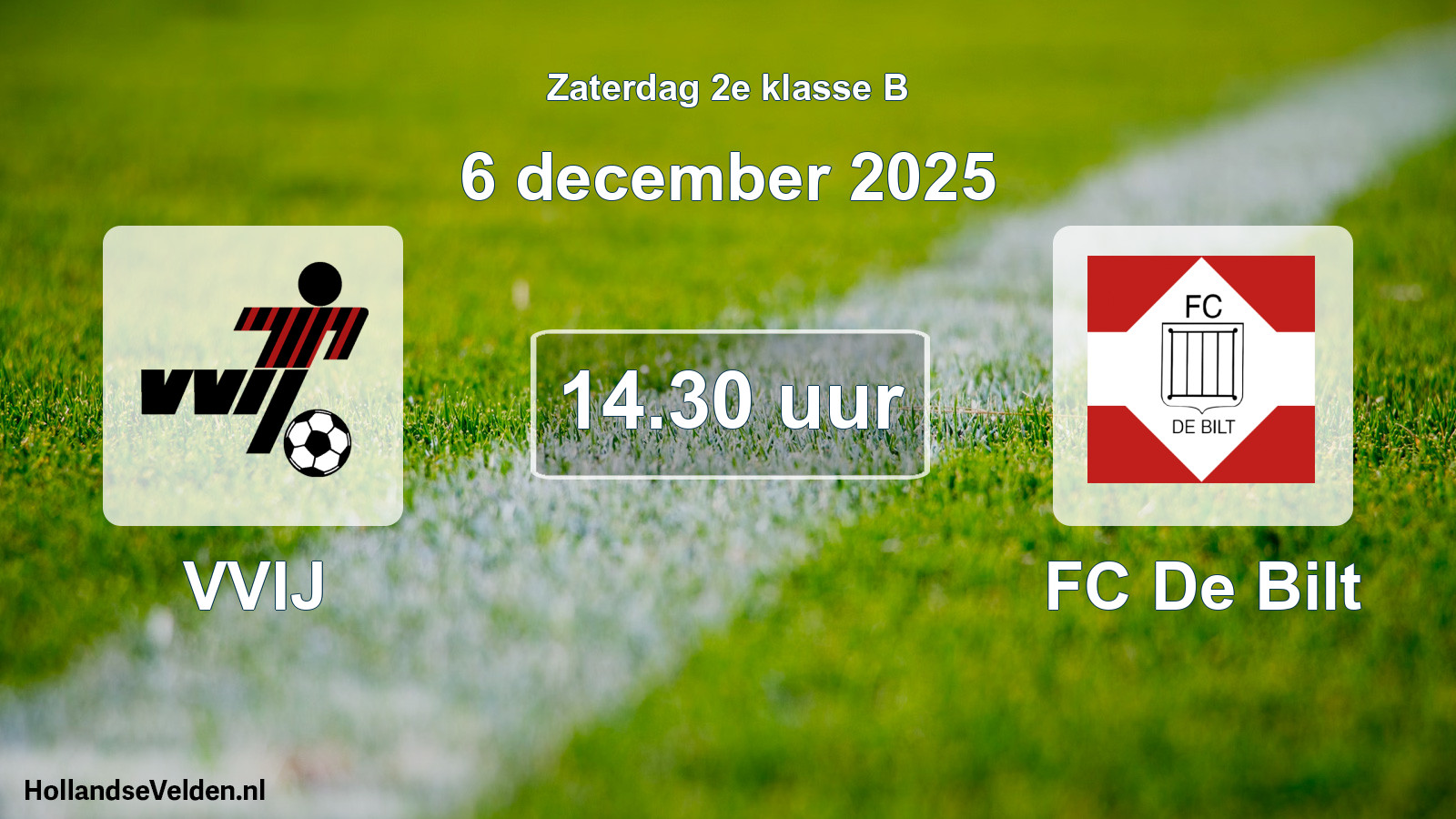 Geplande wedstrijd: VVIJ - FC De Bilt (6 december 2025)