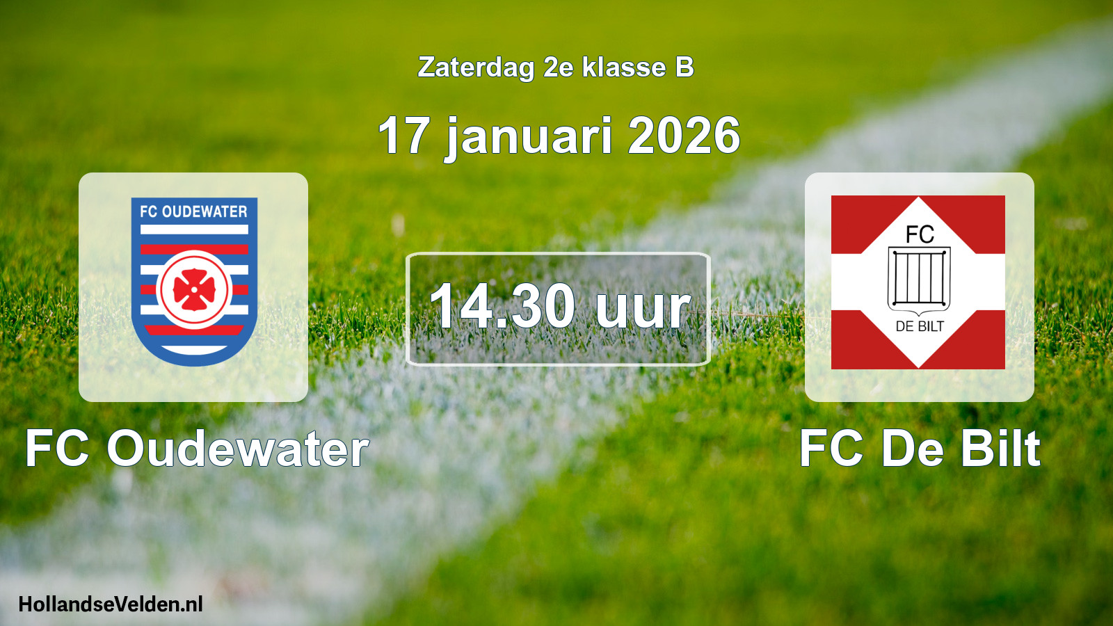 Geplande wedstrijd: FC Oudewater - FC De Bilt (17 januari 2026)