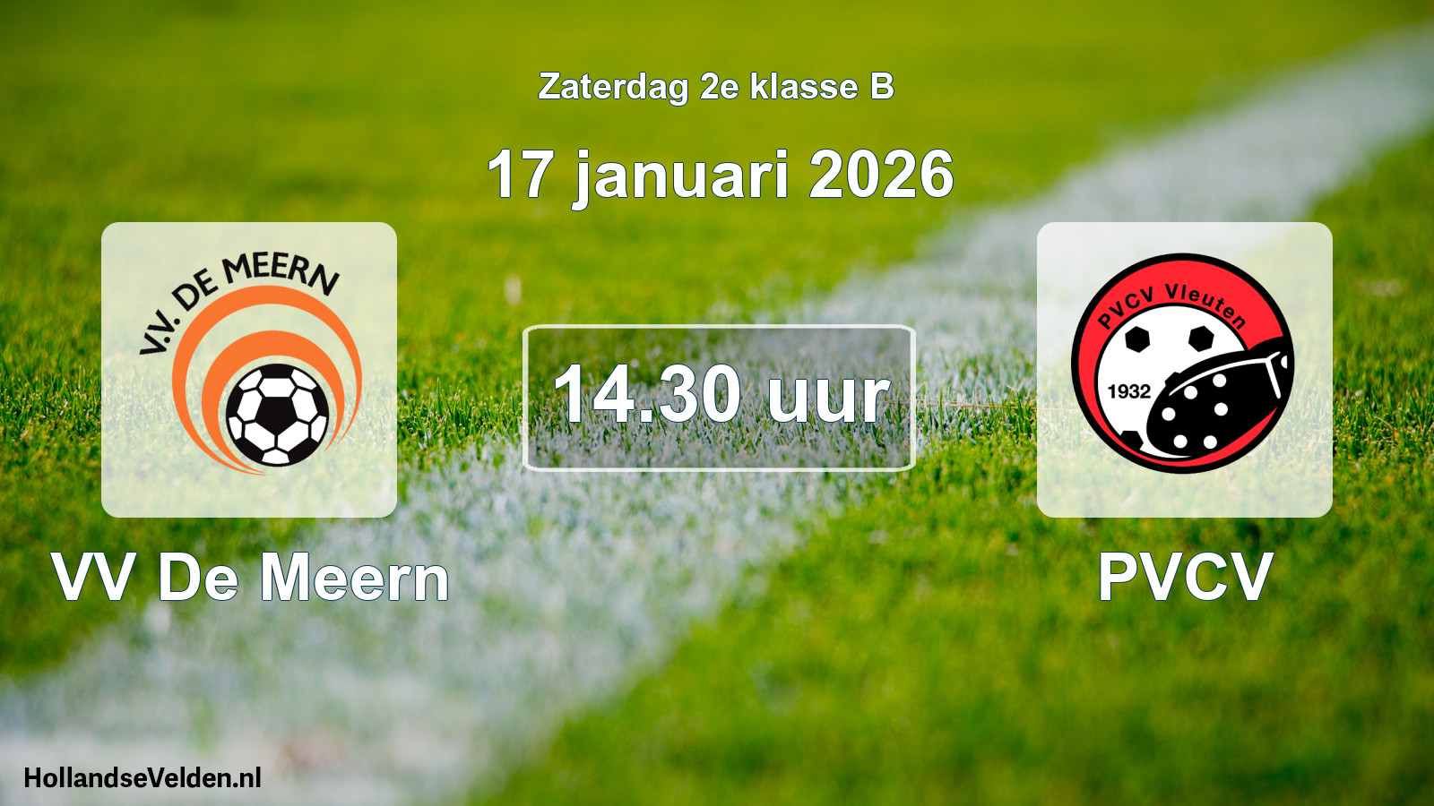 Scheduled Match: VV De Meern - PVCV (17 January 2026)