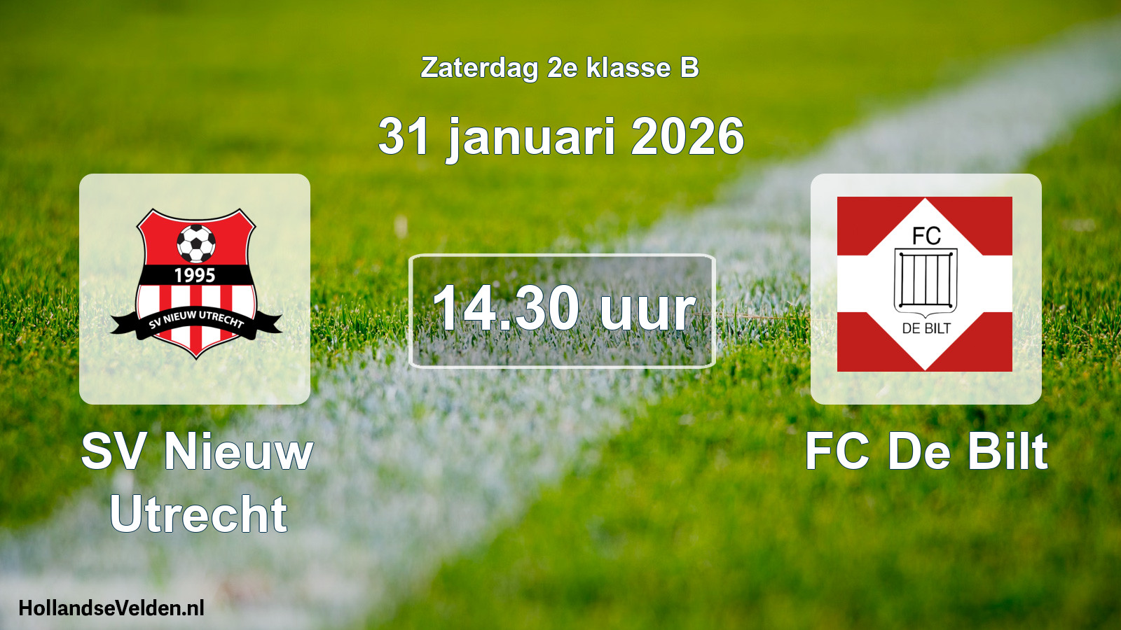 Scheduled Match: SV Nieuw Utrecht - FC De Bilt (31 January 2026)