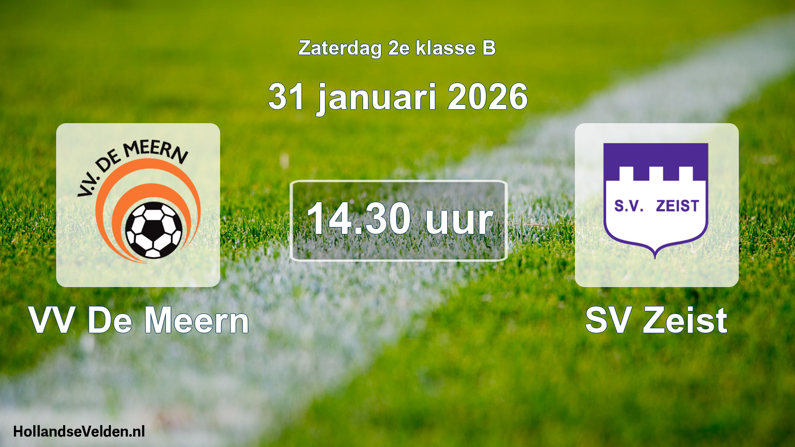 Scheduled Match: VV De Meern - SV Zeist (31 January 2026)