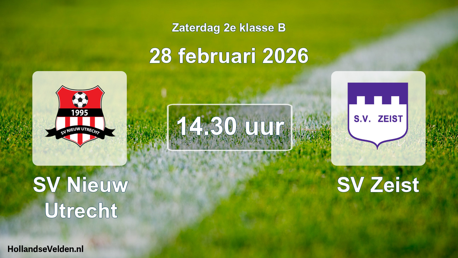 Geplande wedstrijd: SV Nieuw Utrecht - SV Zeist (28 februari 2026)