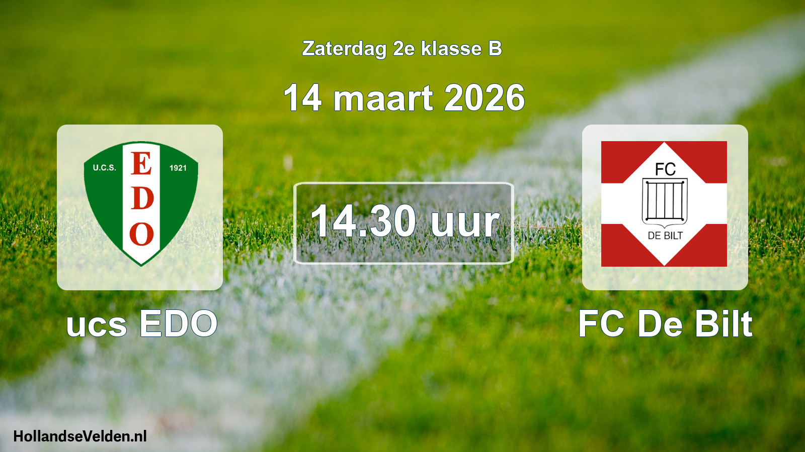 Geplande wedstrijd: ucs EDO - FC De Bilt (14 maart 2026)