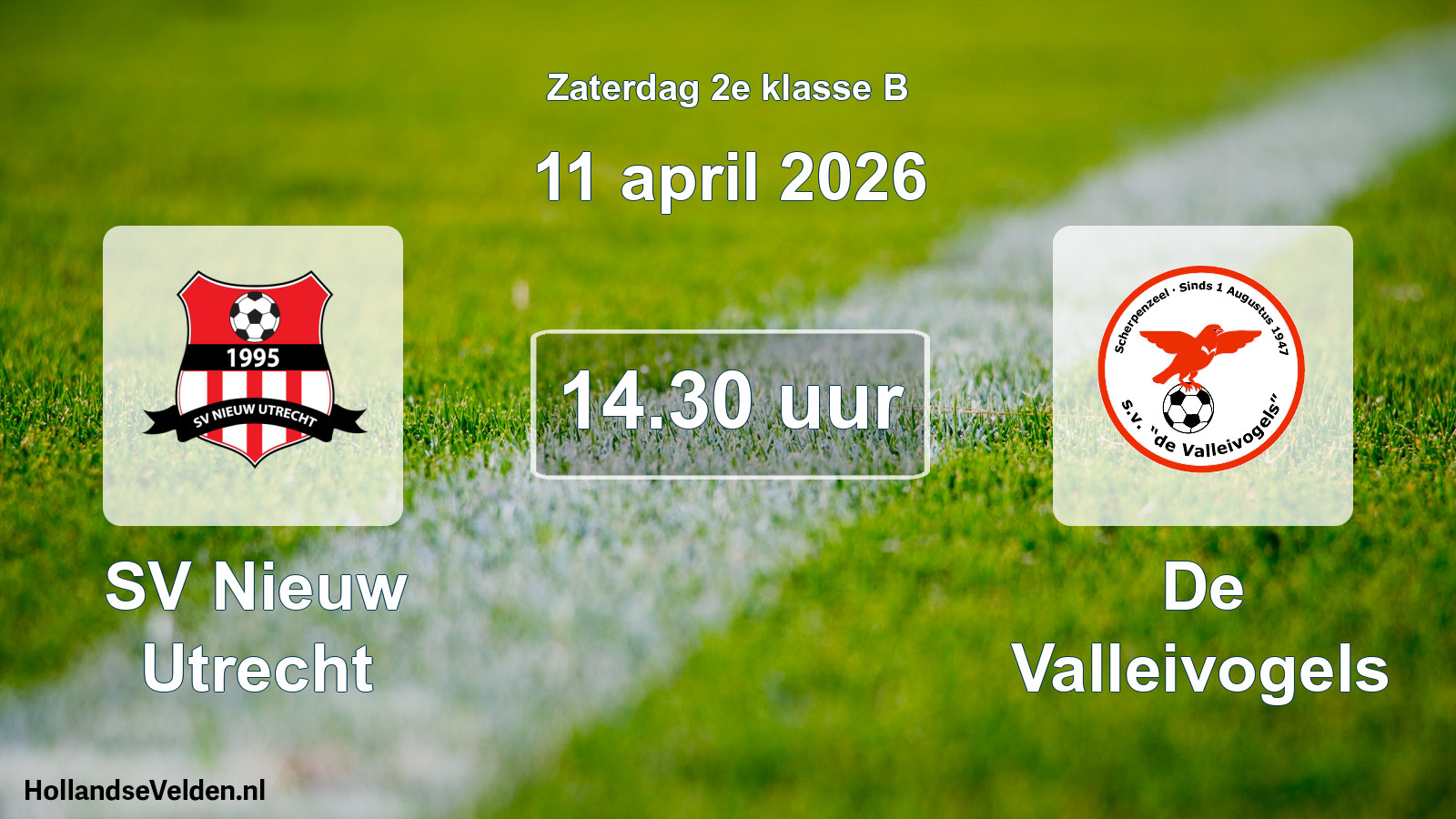 Geplande wedstrijd: SV Nieuw Utrecht - De Valleivogels (11 april 2026)