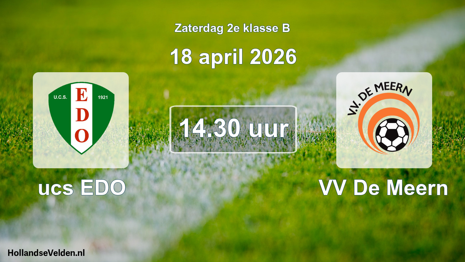 Geplande wedstrijd: ucs EDO - VV De Meern (18 april 2026)