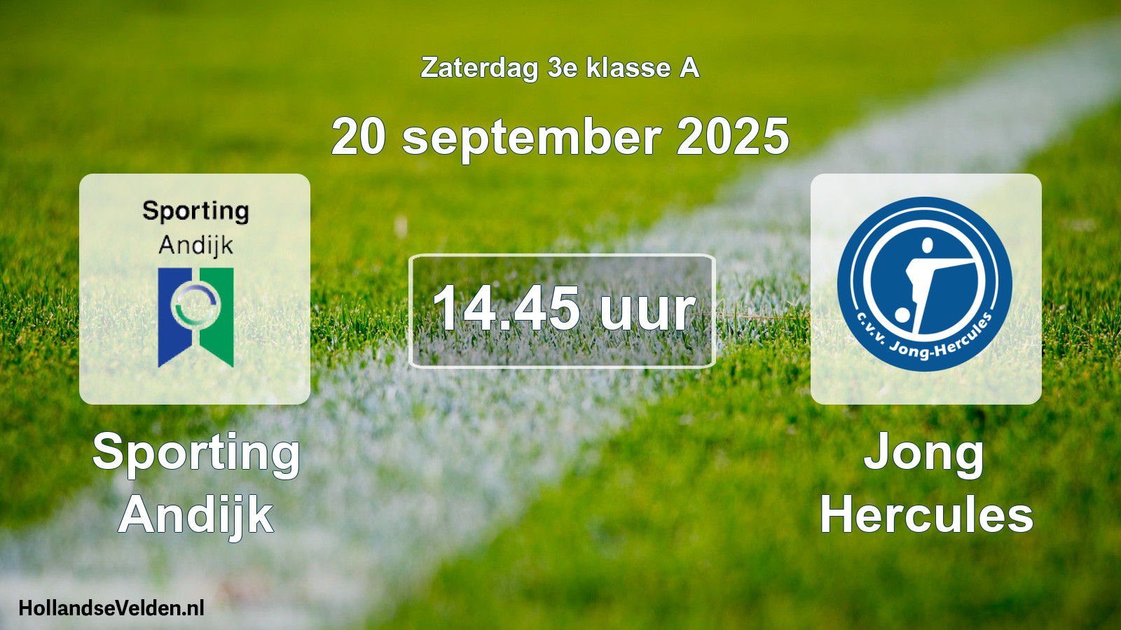 Geplande wedstrijd: Sporting Andijk - Jong Hercules (20 september 2025)