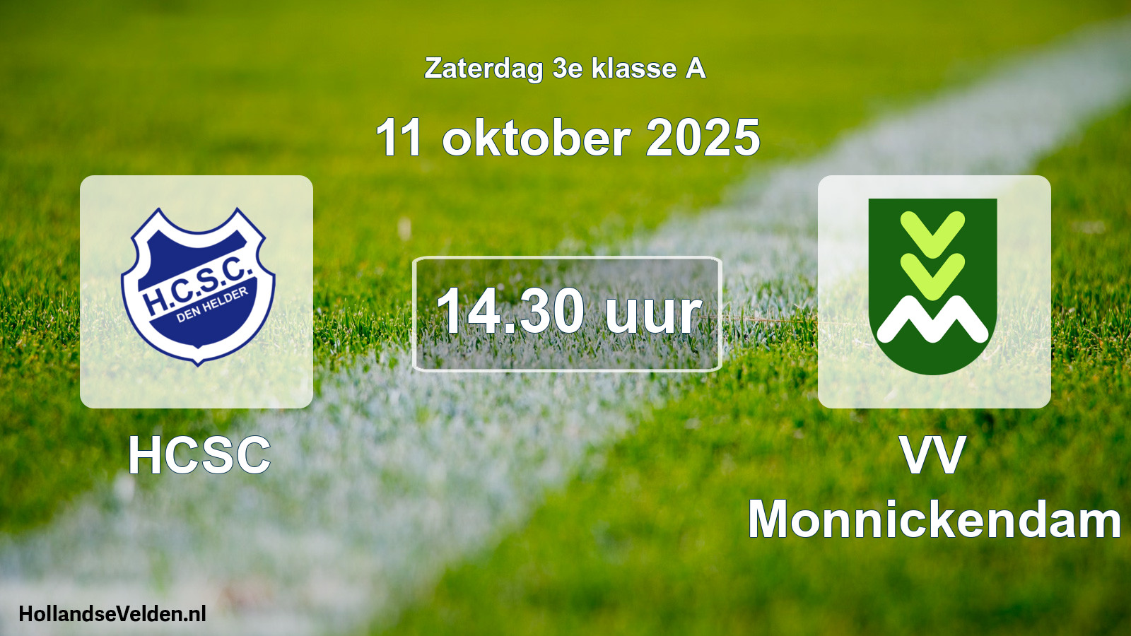 Geplande wedstrijd: HCSC - VV Monnickendam (11 oktober 2025)