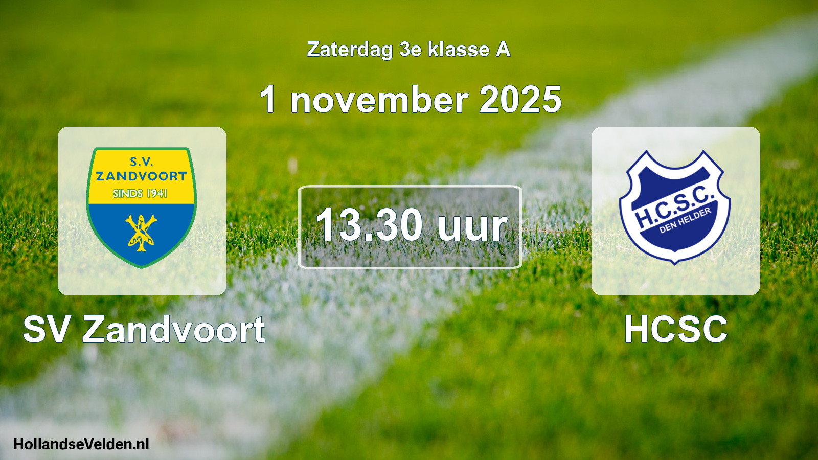 Geplande wedstrijd: SV Zandvoort - HCSC (1 november 2025)