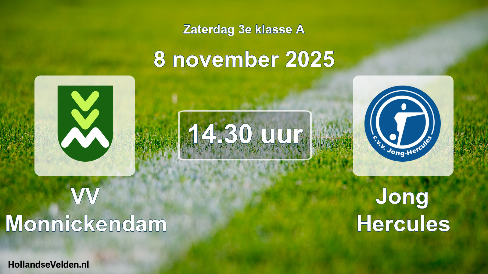 Geplande wedstrijd: VV Monnickendam - Jong Hercules (8 november 2025)