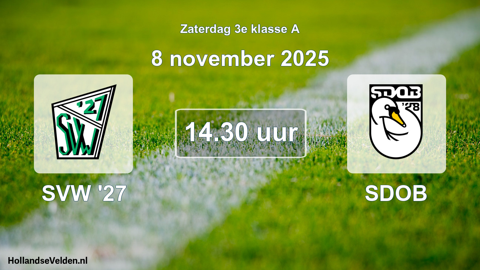 Geplande wedstrijd: SVW '27 - SDOB (8 november 2025)