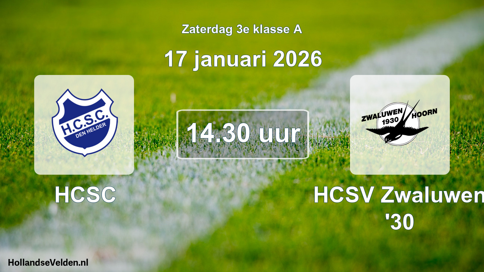 Geplande wedstrijd: HCSC - HCSV Zwaluwen '30 (17 januari 2026)