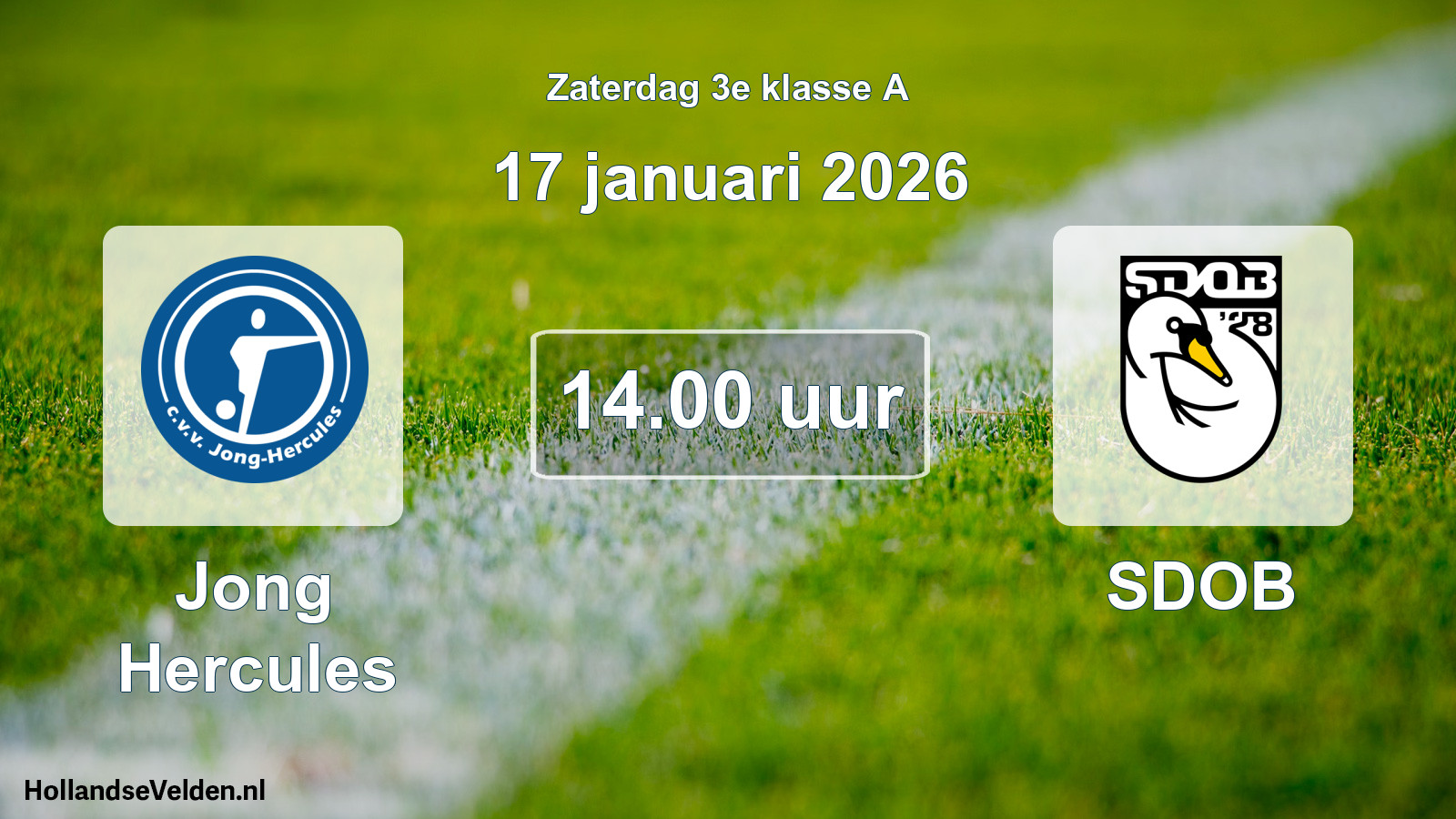 Geplande wedstrijd: Jong Hercules - SDOB (17 januari 2026)