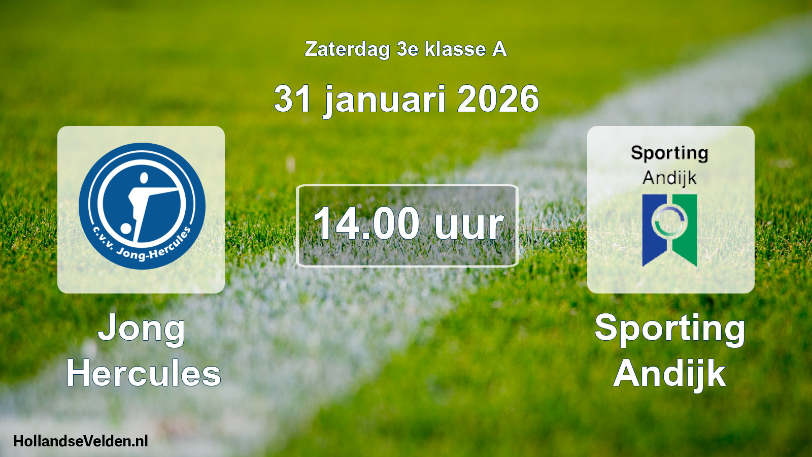 Geplande wedstrijd: Jong Hercules - Sporting Andijk (31 januari 2026)