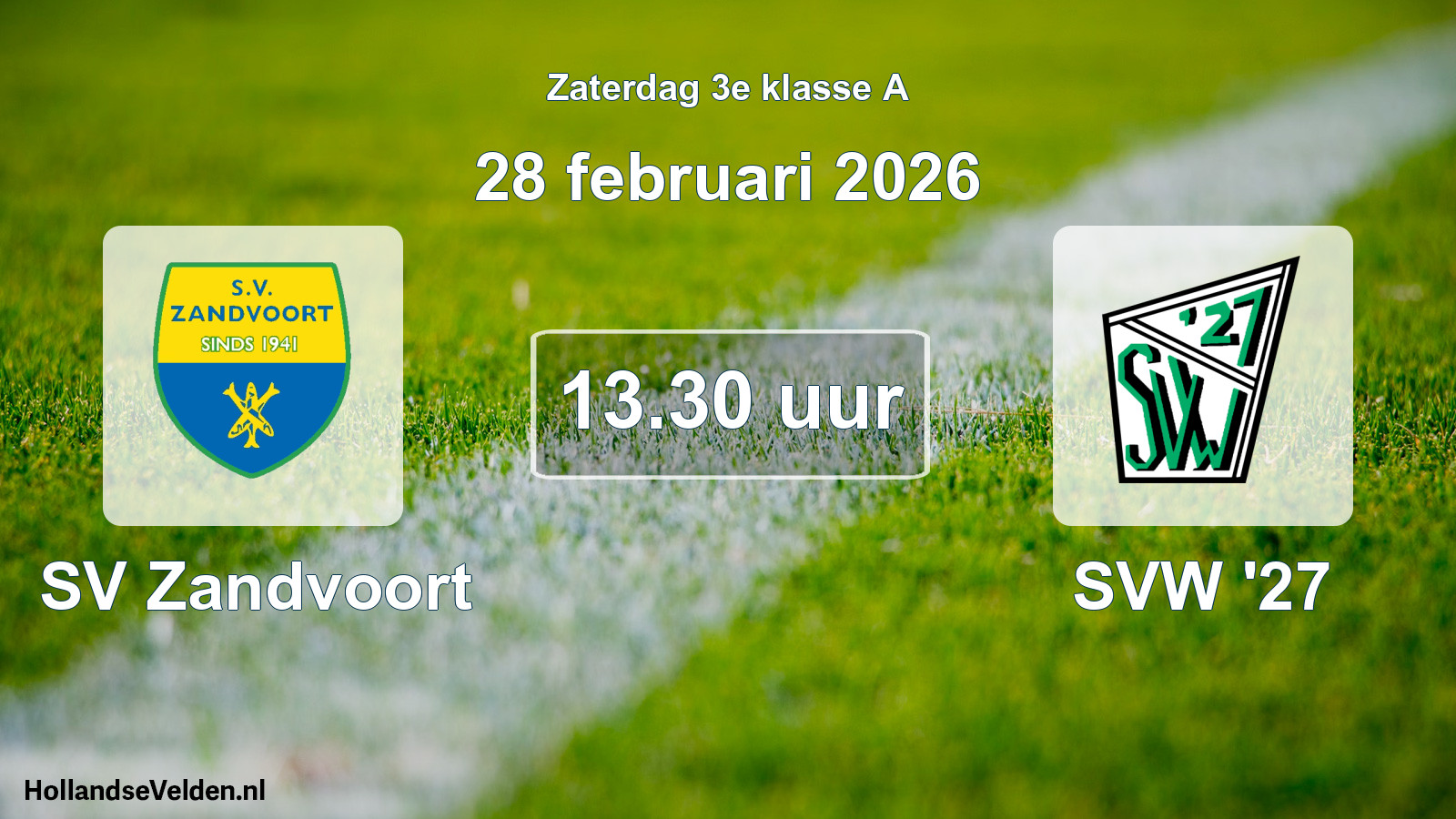 Geplande wedstrijd: SV Zandvoort - SVW '27 (28 februari 2026)