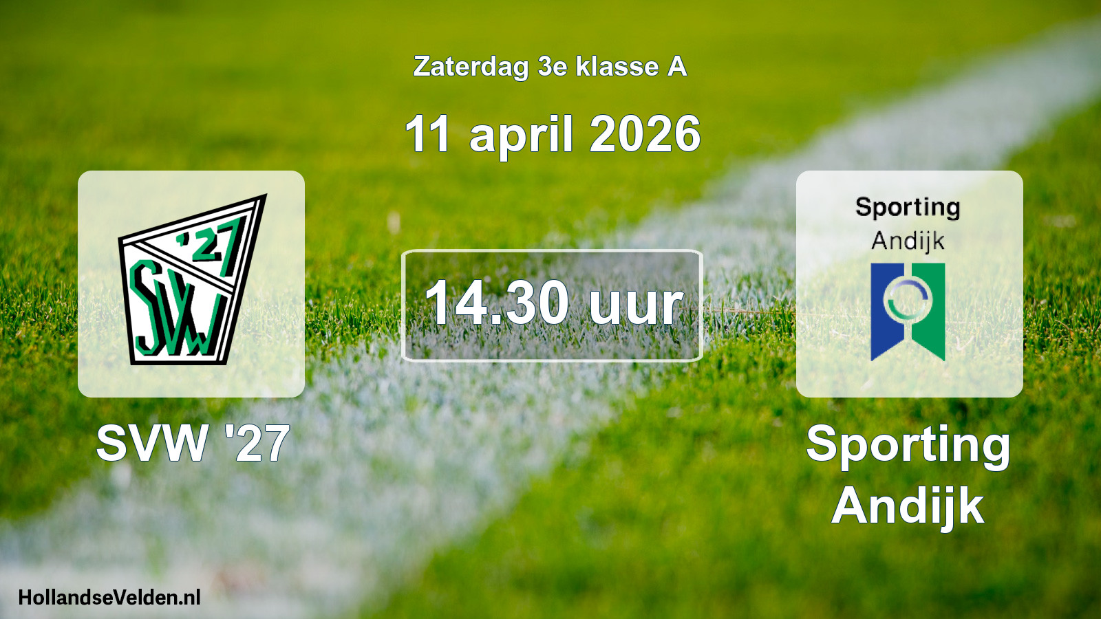 Geplande wedstrijd: SVW '27 - Sporting Andijk (11 april 2026)