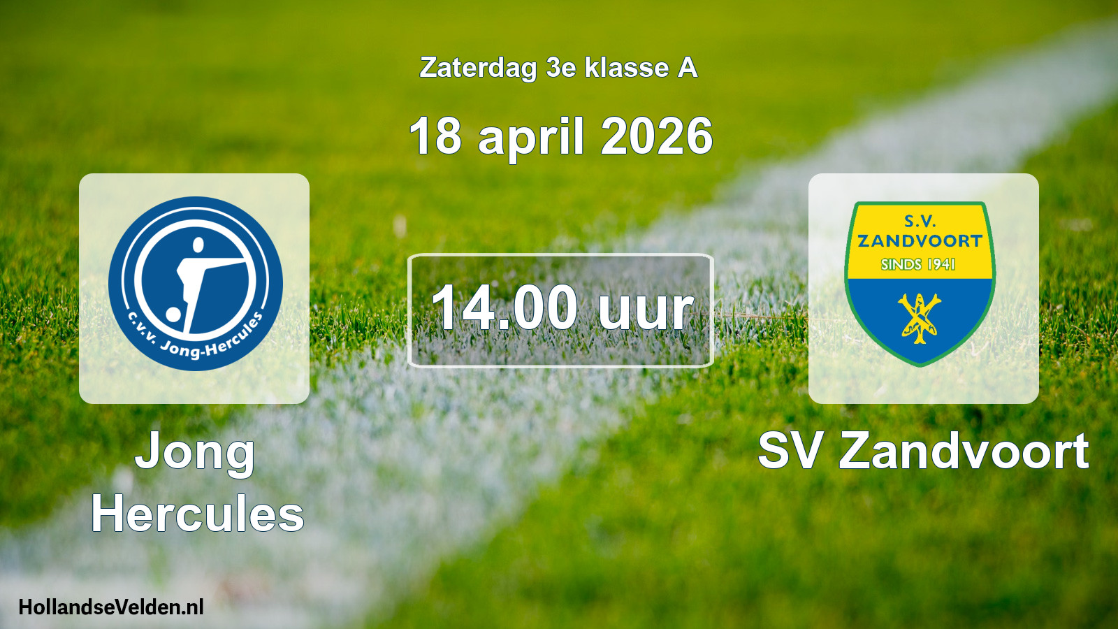Geplande wedstrijd: Jong Hercules - SV Zandvoort (18 april 2026)