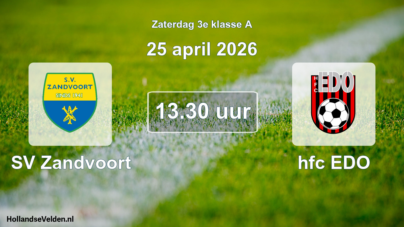 Geplande wedstrijd: SV Zandvoort - hfc EDO (25 april 2026)