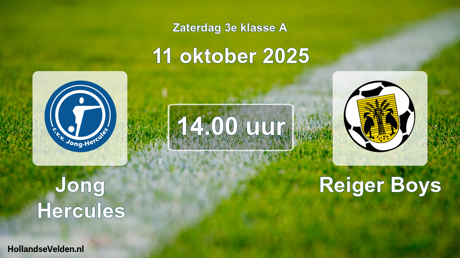 Geplande wedstrijd: Jong Hercules - Reiger Boys (11 oktober 2025)