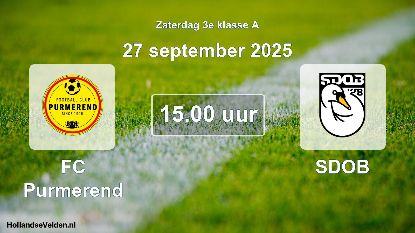 Scheduled Match: FC Purmerend - SDOB (27 September 2025)