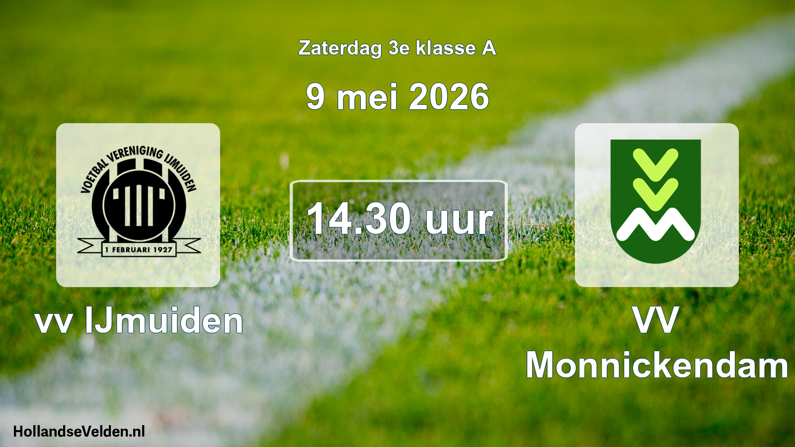 Geplande wedstrijd: vv IJmuiden - VV Monnickendam (9 mei 2026)