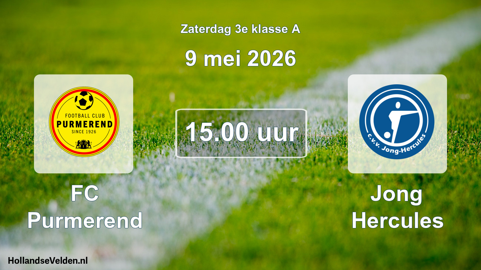 Geplande wedstrijd: FC Purmerend - Jong Hercules (9 mei 2026)