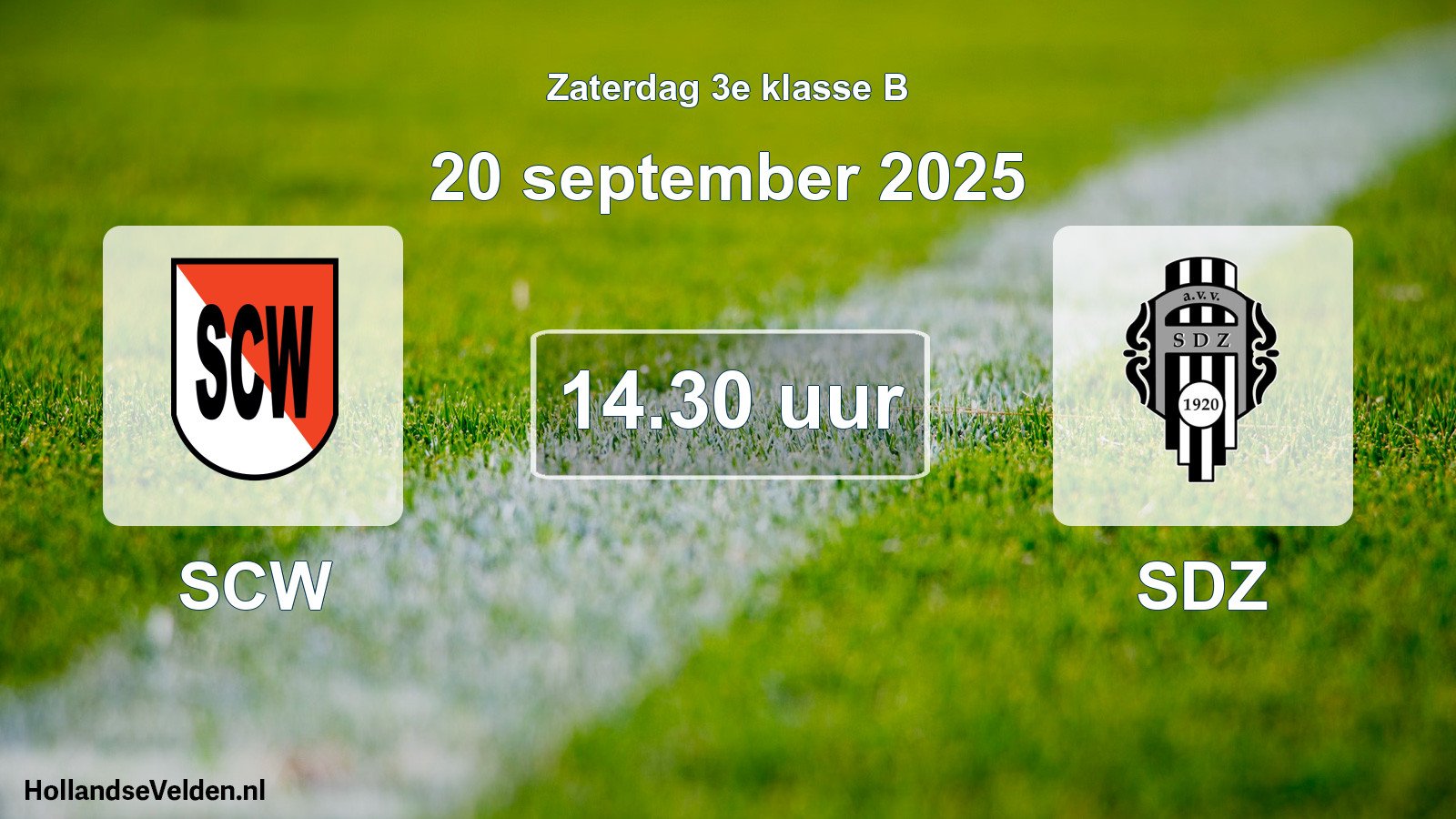 Geplande wedstrijd: SCW - SDZ (20 september 2025)
