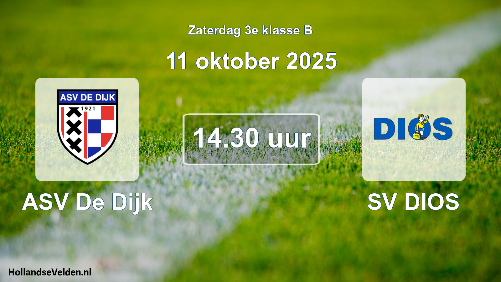Scheduled Match: ASV De Dijk - SV DIOS (11 October 2025)