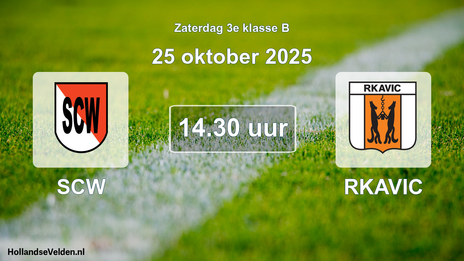 Geplande wedstrijd: SCW - RKAVIC (25 oktober 2025)