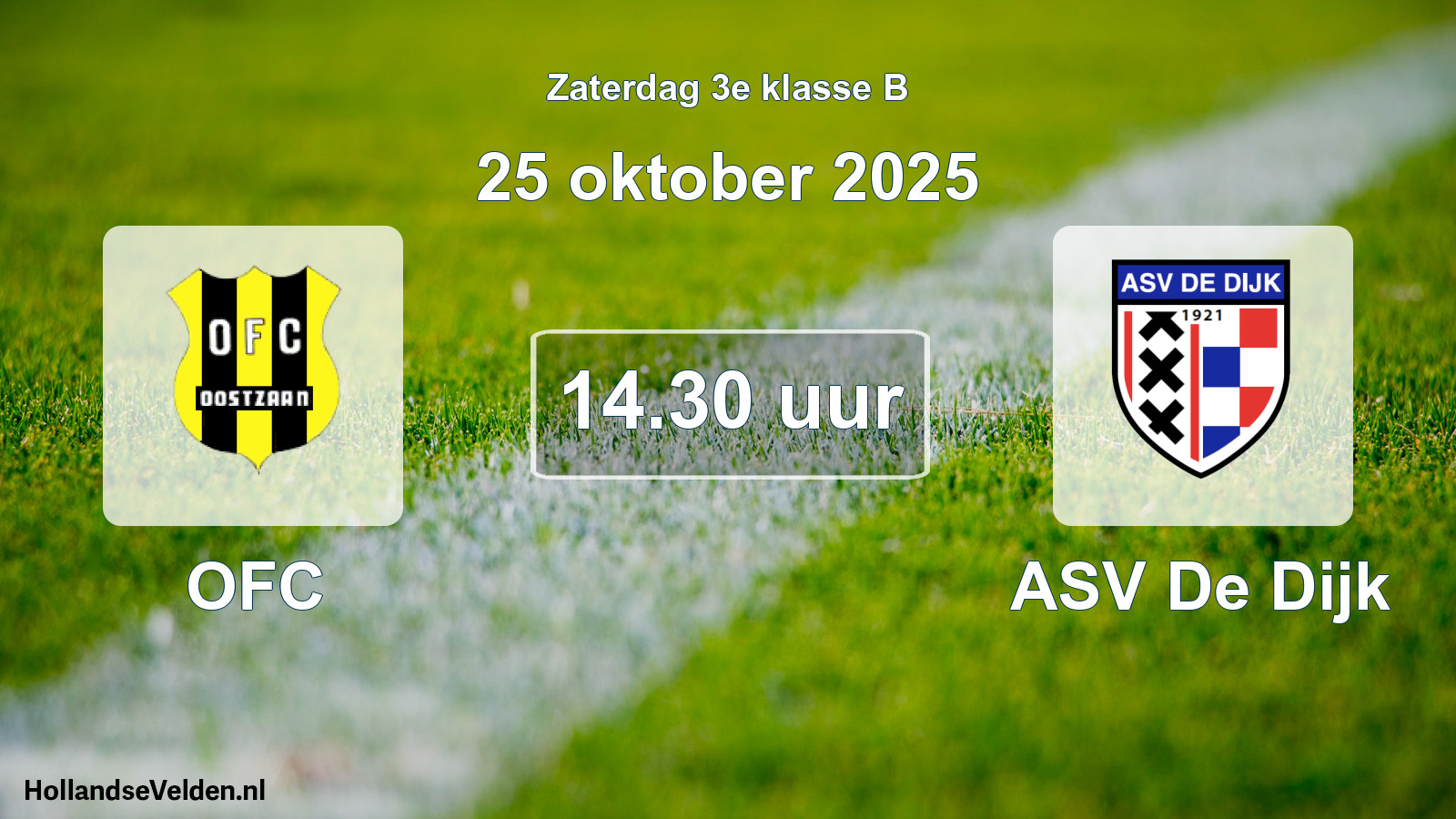 Geplande wedstrijd: OFC - ASV De Dijk (25 oktober 2025)