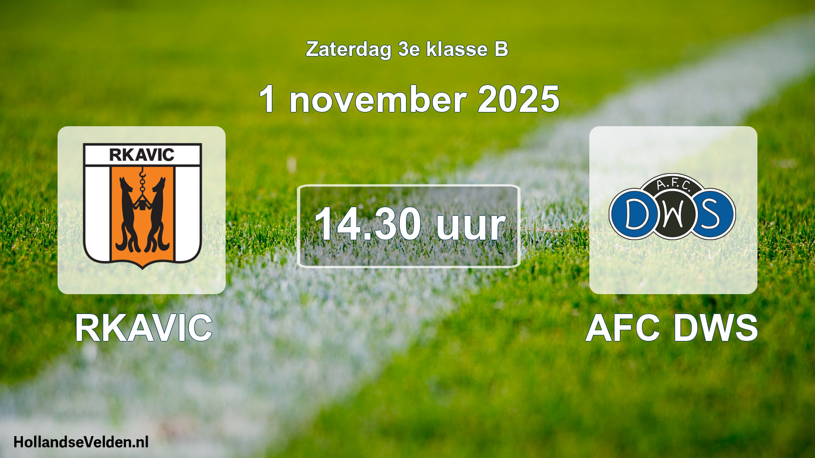 Geplande wedstrijd: RKAVIC - AFC DWS (1 november 2025)