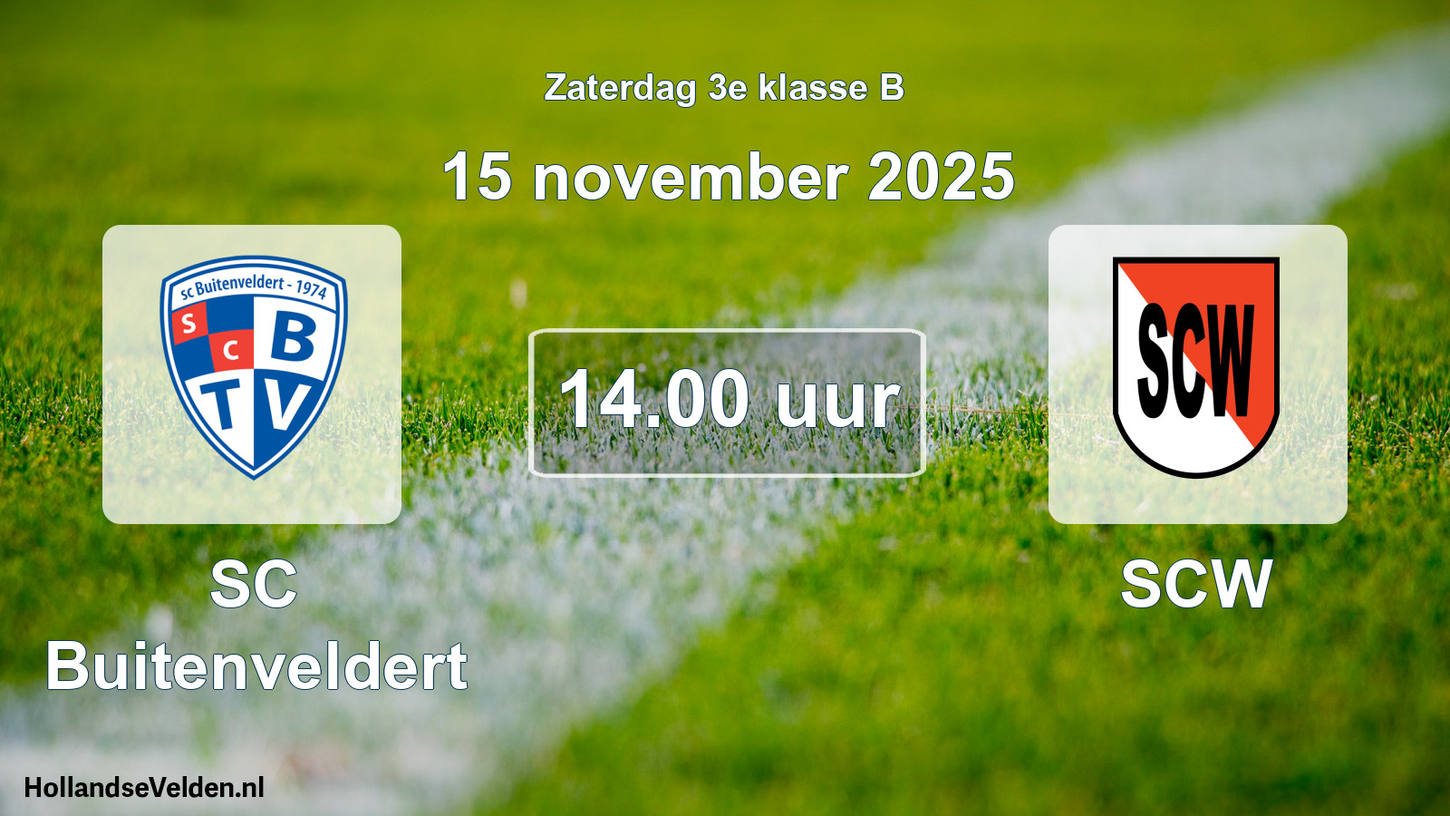 Geplande wedstrijd: SC Buitenveldert - SCW (15 november 2025)