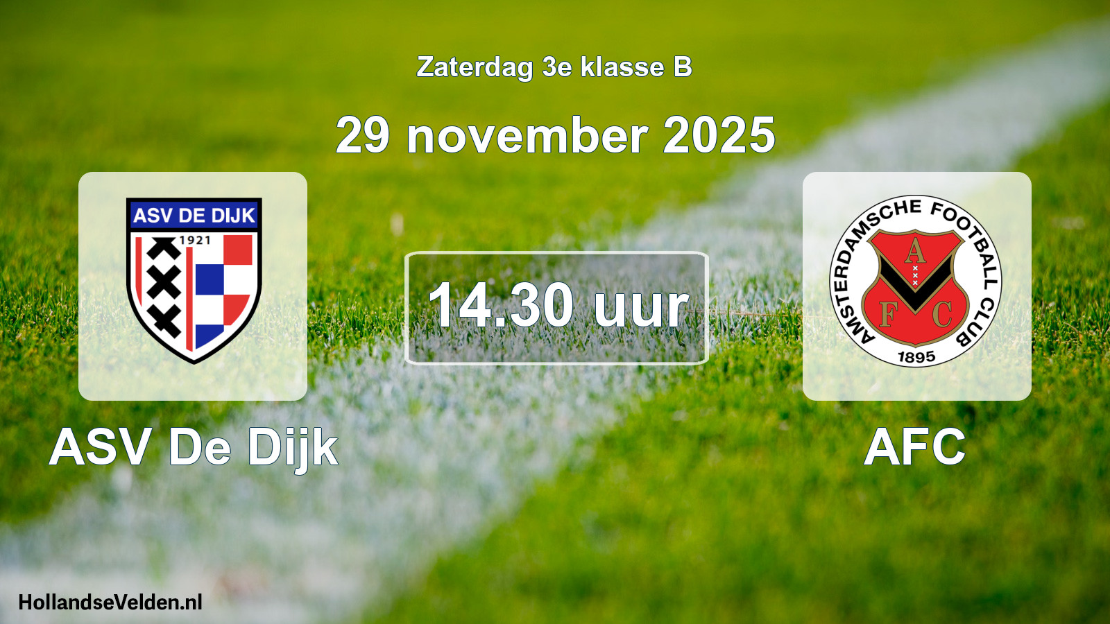 Geplande wedstrijd: ASV De Dijk - AFC (29 november 2025)